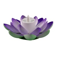 Lilin Led tanpa api bunga Lotus mengambang Mini 15cm lampu harapan luar ruangan