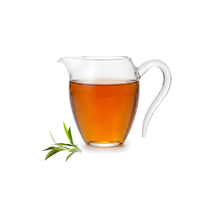 Petit service à thé en verre 280 ml / 9,57 oz, tasse de partage avec poignée en borosilicate pour thé chaud ou froid Gongfu