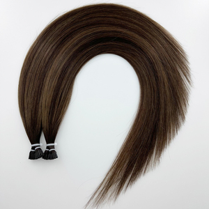 Stick I Tip Pre ribalted Bonding individuale Remy extension capelli umani Full end Balayage marrone dimensionale Blending - Product Image 2