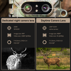 Nouvelle caméra à double objectif 48mp pour l'<span class=keywords><strong>observation</strong></span> des <span class=keywords><strong>animaux</strong></span> et la Surveillance des sentiers de la faune pour la chasse - Product Image 4
