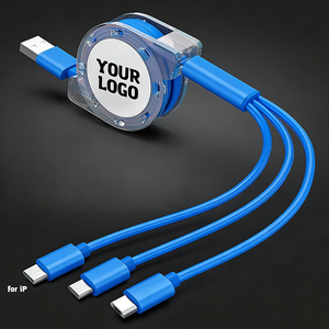 Groothandel <span class=keywords><strong>Promo</strong></span> Cadeau Aangepaste Logo 3-in-1 Intrekbare Oplaadkabel Universele USB voor Telefoon met Micro USB Type C Snelle Kabel - Product Image 1