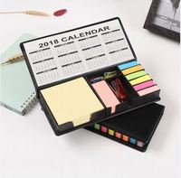 Bloc-notes autocollants promotionnels avec couverture en PU, bloc-notes d'écriture avec calendrier, ensemble de blocs-notes autocollants