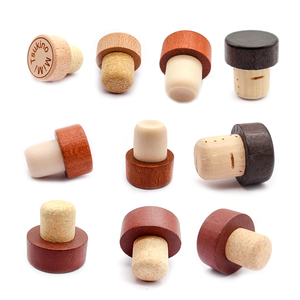 Producto superior de botella de licor de vino Corcho en forma de T de madera reutilizable personalizado <span class=keywords><strong>para</strong></span> vidrio Nuevo cilindro Shandong Tapón de botella Uso de botella - Product Image 3