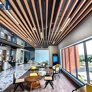 Modern Suspended Metal Strip Wood Baffle <strong>Ceiling</strong> U Shaped Aluminum Linear Panel Fireproof Waterproof Outdoor Hotel Use False - Product Image 3