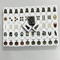 Nouvelles tuiles de mahjong américaines en acrylique à motif gothique citrouille, chauve-souris, chat noir, thème Halloween sombre