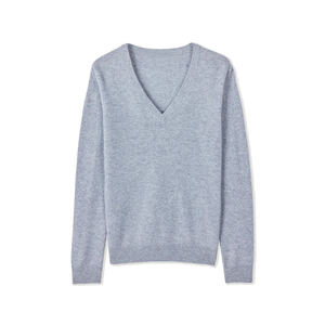 Suéter de Mujer con Cuello en V, Lavado con Enzimas, Lana/Viscosa, Tacto Suave, Corte Holgado, Informal de Invierno, Color Sólido, Cómodo para Estar en Casa o Dormir - Product Image 1