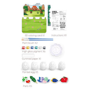 クリエイティブキッズ描画おもちゃアートグラフィティ教育玩具Diy手作り卵絵画恐竜 - Product Image 5