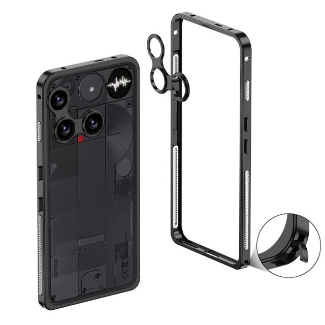 Protective Case for Nothing Phone 3 Metal Frame Heat Dissipation Phone Case with Camera Guard Ring