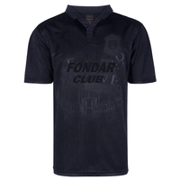 Maillot de football rétro personnalisé noir anthracite à fines rayures tonales, col polo, manches courtes, jersey tricoté pour homme, 100% polyester