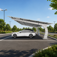 Karbon Çelikten Güneş Enerjisi Otopark Sistemi Su Geçirmez Montaj Ticari Sistemler Çelik Tek Kolon Otopark Braketi Özelleştirme
