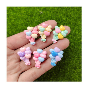 Vendita calda 100 pezzi pastello cuore palloncino Flatback resina cabochon abbellimenti per cassa del telefono Scrapbooking creazione di gioielli fai da te - Product Image 5