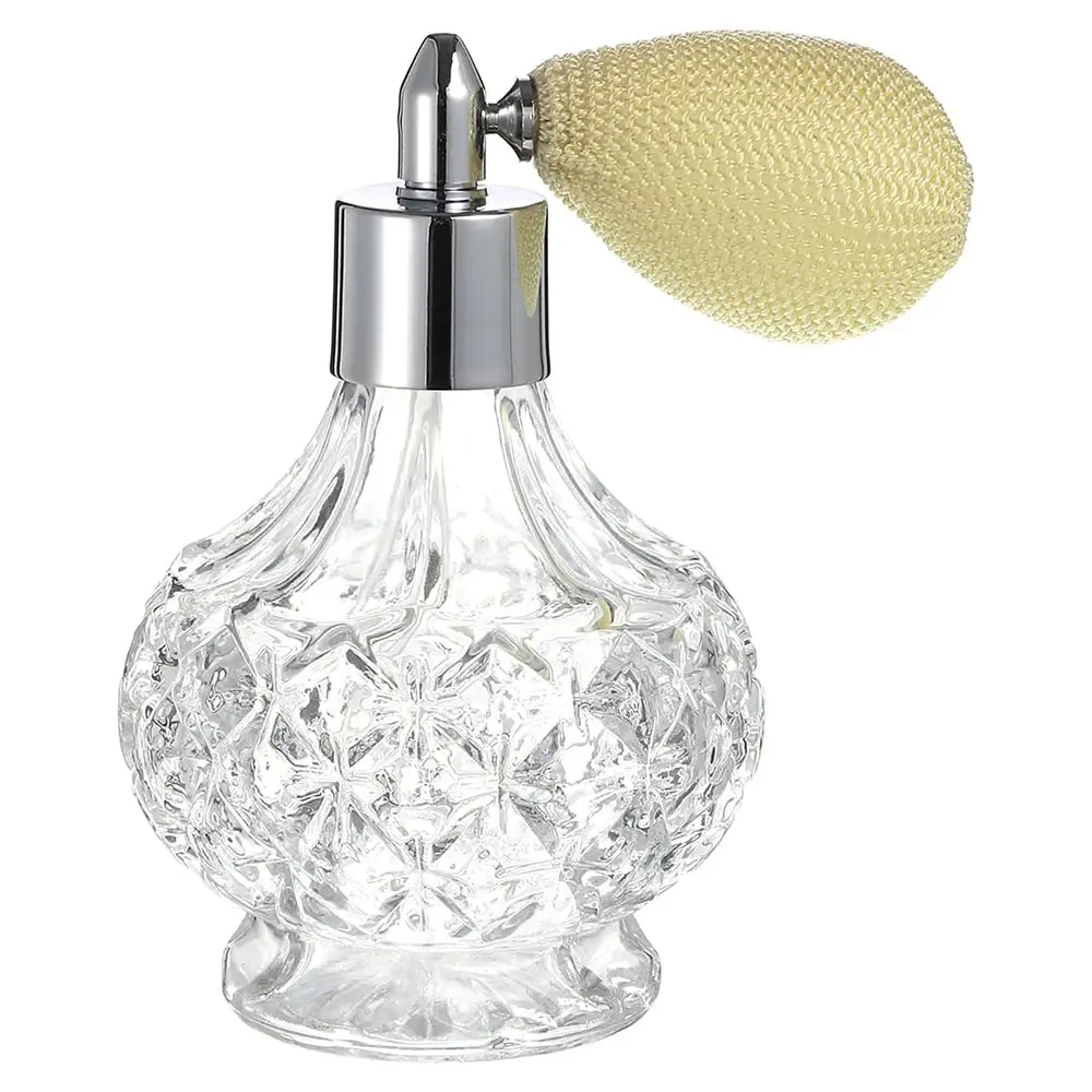 Botol semprot parfum isi ulang daya, botol semprot parfum seni kristal gaya Vintage 100ml dengan kantong udara