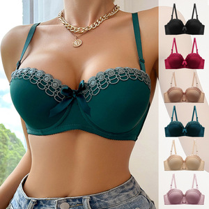 Reggiseno <span class=keywords><strong>con</strong></span> <span class=keywords><strong>Ferretto</strong></span> Ricamato a Farfalla, Antiscivolo, Sexy, per Seno Grande <span class=keywords><strong>con</strong></span> Effetto Contenitivo - Product Image 1