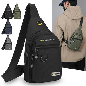 Men's Chest Bag Oxford Cloth Waterproof Crossbody Bag For Outdoor Travel Commuting Sports Army Green - Product Image 2