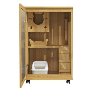 Fabrika toptan lüks ahşap kedi evi büyük kedi yatak kedi Hous kapalı özelleştirebilirsiniz - Product Image 1