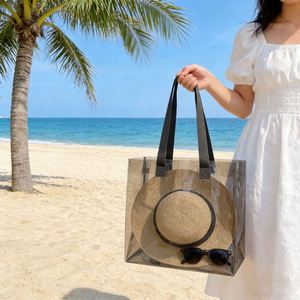 Ice Color <b>Pvc</b> Wine Tote With Webbing Handle Jelly Packaging Flower Gift Bag - Product Image 4