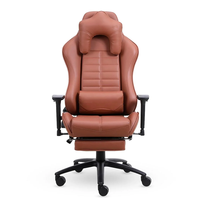 Chaise de jeu moderne en cuir PU personnalisée avec accoudoirs 3D, soutien lombaire réglable, dossier haut inclinable et pivotant pour ordinateur