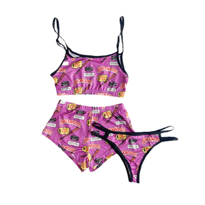 Plus Size <strong>Pajamas</strong> Women Backwoods Clothing Sleepwear Ladies Sexy Night Dresses <strong>Crop</strong> Top Womens 3 Piece Short Set - Product Image 4