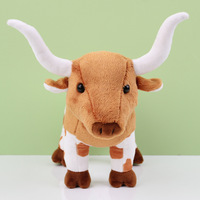 Offres Spéciales Zeb Texas Longhorn Taureau Peluche Animal Brun Peluche Vache Figure Peluches Poupée Personnalisée Fabrique Cadeau Jouets