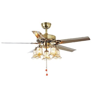 <b>Ceiling</b> <b>Fan</b> Light European Style Iron Blade Fixed Blade Flush Mount LED 220V Living Room Bedroom - Product Image 3