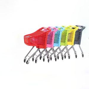 Chariot de courses pour enfants en plastique avec plateforme en maille, chariot à quatre roues durable et drapeau - Product Image 2