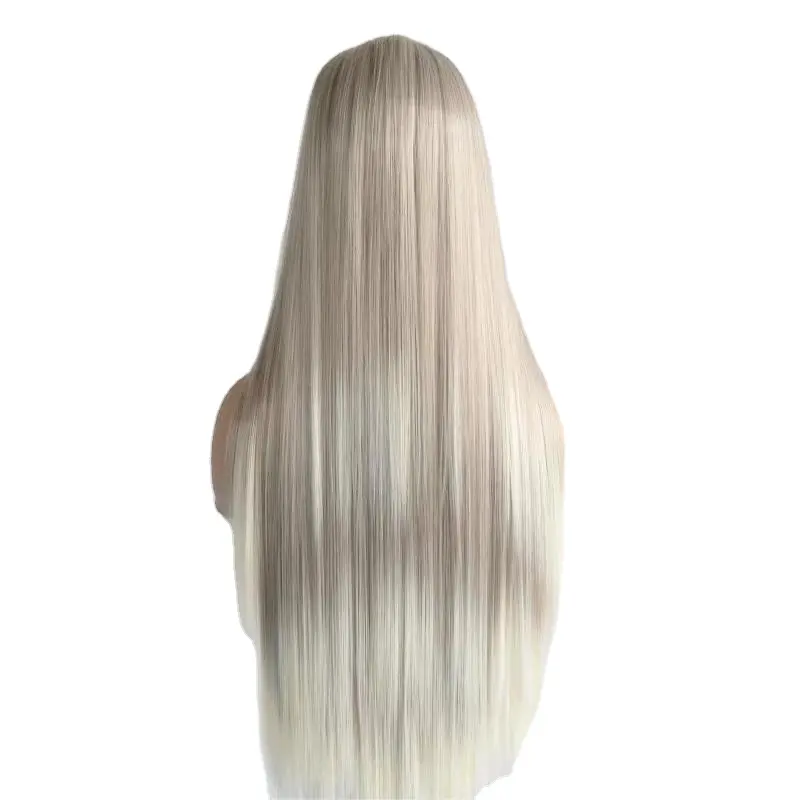 RTS Confidence Long Silver Dummy Head For Wigs Lace Front Wig of Synthetic Lace Wig For Hair Beauty