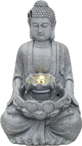 <span class=keywords><strong>Fontaine</strong></span> d'eau en polyrésine avec <span class=keywords><strong>bouddha</strong></span> fait main et peint à la main, lumières LED, aquarium, décoration d'intérieur, style bouddhiste - Product Image 4