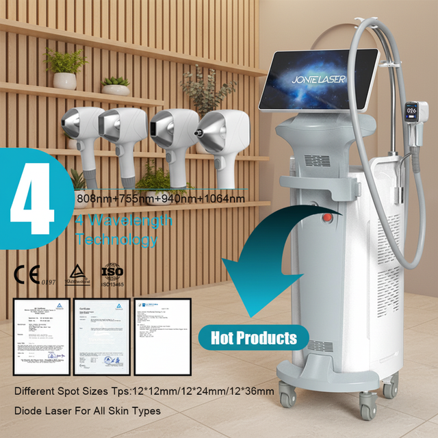 Medical CE Jontelaser FAC Technology 4 Wavelength755Nm 1064Nm 940nm 808nm Diode Laser Hair Removal Machine 1200W Semiconductor 2