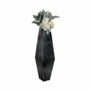 Vaso in Ceramica Geometrico Angolare Moderno Nero per Soggiorno, Arredamento Casa, Camera da Letto, Ufficio - Product Image 2