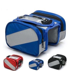 Bolsa para tubo superior de bicicleta Xcb223, lona roja con bolsillo para teléfono, montaje de liberación rápida para ciclismo, almacenamiento en el cuadro de bicicleta de montaña - Product Image 5
