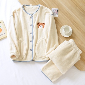 Autunno/inverno corallo <span class=keywords><strong>casa</strong></span> vestito per gli uomini e le donne pigiama per le donne flanella invernale spessa girocollo vestito caldo - Product Image 2