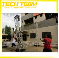 Tour de support d'affichage TECHTEAM en alliage d'aluminium 6082-T6, capacité de charge 1000 kg, hauteur max. 7,5 m pour événements extérieurs