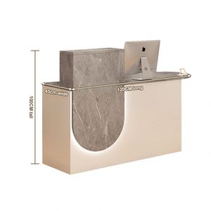 Mostrador de Caja Moderno de Madera para Comercio Minorista, Escritorio de Cajero, Mostradores de Pago Rosados para Tiendas, Escritorios de Recepción <span class=keywords><strong>en</strong></span> Venta - Product Image 2