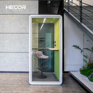 Cabina de Oficina Móvil Insonorizada para una Sola Persona con Vidrio de Privacidad, Mini Módulo de Oficina para el Hogar - Product Image 5