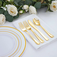 Ensemble de couverts jetables en plastique de qualité alimentaire - Couteaux, fourchettes, cuillères - Vaisselle sans BPA pour les fêtes, les mariages, les restaurants