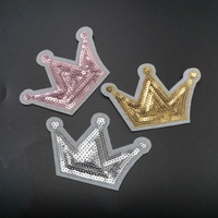 Nouvelle couronne d'or et lettre d'amour paillettes paillettes Badge bricolage coudre sur le fer sur Patch Applique pour vêtements robe chapeau