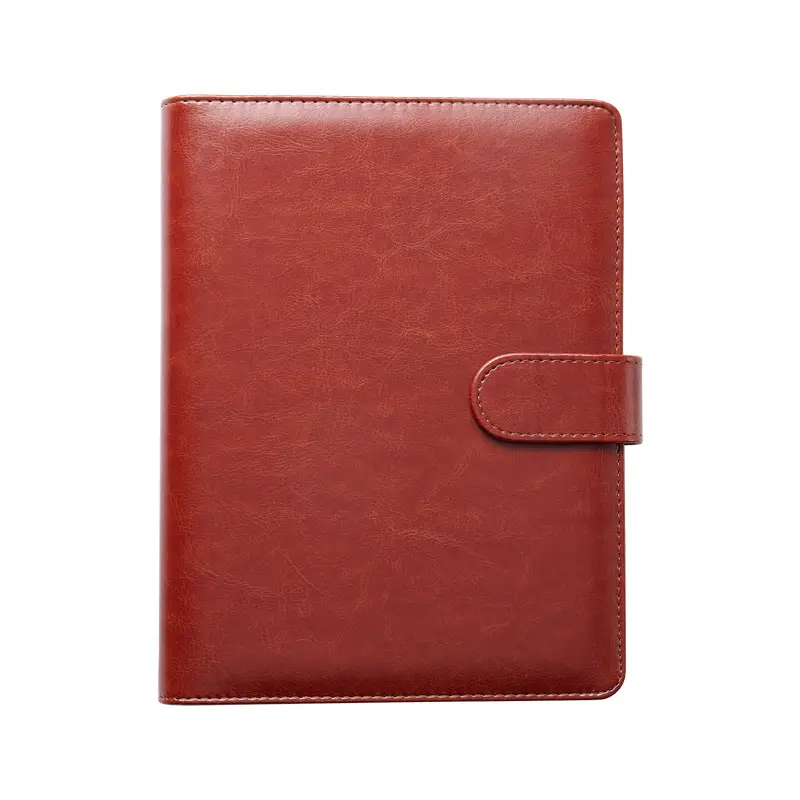 A5/B5 PU leather 6 ring binder loose leaf business planner work agenda journal custom notebook