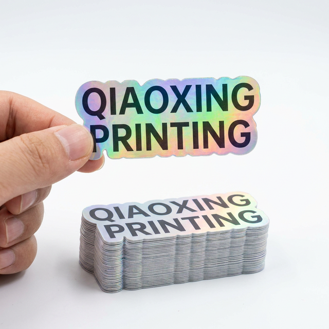 Custom Logo Die-Cut Vinyl Hologram Stickers with Rainbow Laser Labels for Business Branding Photo Frames & Candles