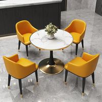 Ensemble table et chaises en pierre de luxe léger pour salle à manger, mobilier de réception, café, balcon, usage domestique