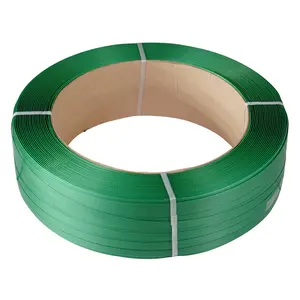 China Supplier of 12mm 16mm 19mm 25mm 32mm Green Embossed Smooth Plastic Tape Polyester Pallet Packing PET Strapping Band Roll