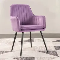 Vente en gros d'accoudoir moderne en velours chaises de salle à manger colorées avec pieds en métal doré pour salle à manger et restaurant