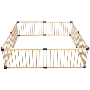 Corralito de madera maciza para niños para bebés gateando y caminando Sala de estar Barrera de seguridad y barandilla - Product Image 4