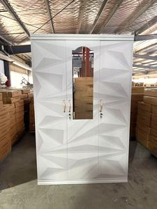 Armoire 3 portes sur mesure LONGXI, armoire de chambre en acier, armoire métallique verrouillable, grand rangement, meuble de rangement imprimé - Product Image 3