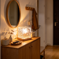 Lampe de projection LED romantique effet vague d'eau et ciel étoilé - Fonctionne sur piles, intensité réglable, lumière d'ambiance de luxe pour chambre à coucher