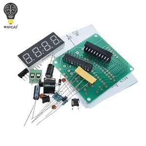 WAVGAT AT89C2051ดิจิตอล4บิตนาฬิกาอิเล็กทรอนิกส์ชุดการผลิตอิเล็กทรอนิกส์ชุด DIY