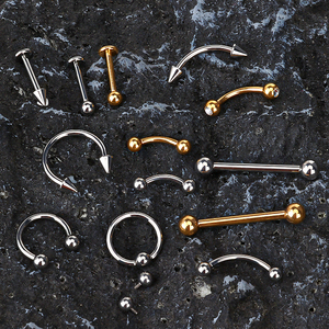 Nhà Máy Bán buôn Titan barbells móng ngựa labret Helix đồ trang sức cơ thể xuyên bên trong bên ngoài ren bông tai - Product Image 1