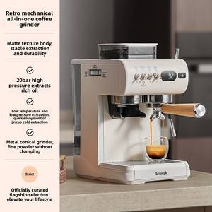 <span class=keywords><strong>Machine</strong></span> à expresso élégante de style <span class=keywords><strong>vintage</strong></span> avec moulin intégré, 15 bars de pression, mousseur à lait - Product Image 5