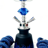 Chicha portable en métal avec accessoires, modèle Small Flame Bottle, à tube simple ou double, idéal comme cadeau pour fumeurs