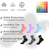Chaussettes de compression pour chevilles, pour femmes et hommes, soulagement de la fasciite plantaire, chaussettes de course rembourrées pour le sport