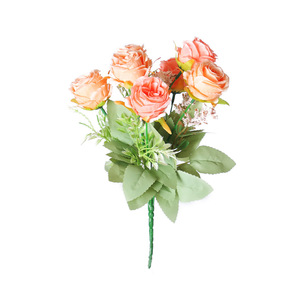 Artificial Rose Bouquet 7 Heads High Simulation <b>Plastic</b> Silk Flowers Wedding Decoration <b>Table</b> Props - Product Image 5